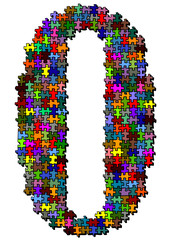 Illustration of number made of puzzle