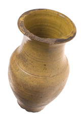 The old pot on a white background.