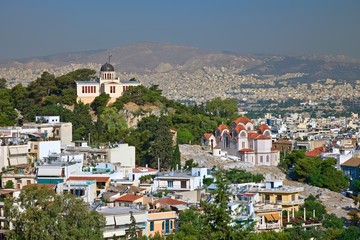 View on Athens from Acropolis at morning, Greece