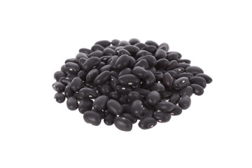 Black turtle beans isolated on a white background