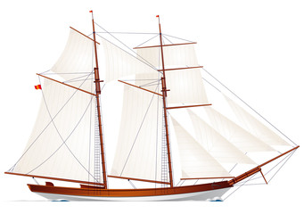 Schooner. Sailing vessel