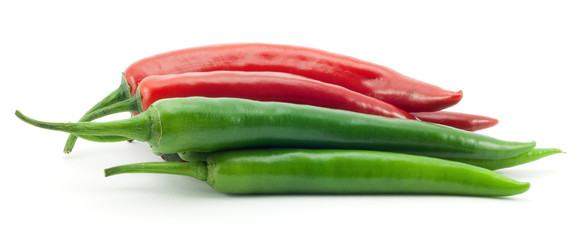 green and red chili peppers