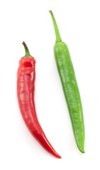 Fototapeta na wymiar green and red chili peppers
