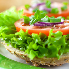 Healthy sandwich close up