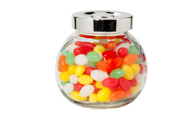 Naklejka premium Bunte Ostereier im Bonbonglas
