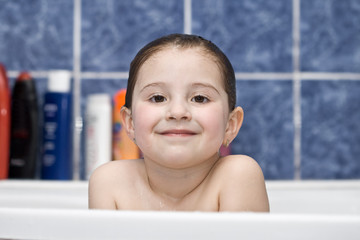 little girl bath