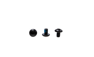 Three black bolts isolated on white