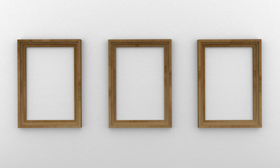 Wood frames hanging on the wall