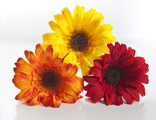 artificial flowers stacked up