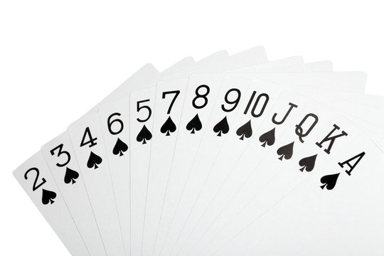 playing cards of colour of Spade isolated on white background