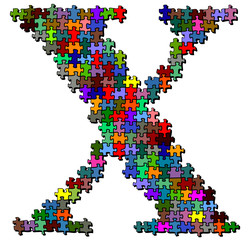 Obraz premium Illustration of letter made of puzzle