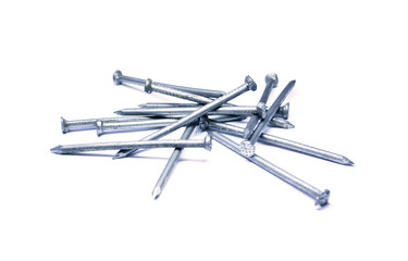 Heap of nails isolated on the white