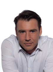 Fototapeta premium studio portrait on white background of a hansdsome man