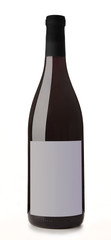 Wine Bottle on White Background