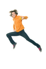 Fototapeta na wymiar Young man jumping