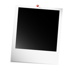 Realistic photo frame on an isolated white background