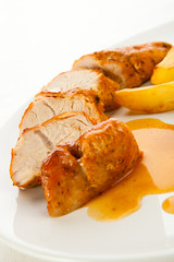 Grilled turkey fillet with vegetables