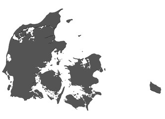 Karte von Dänemark - freigestellt