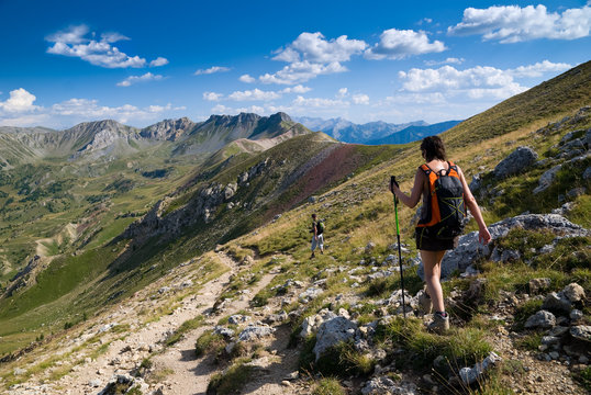 Randonneurs sur le Pic de Morgon, Alpes