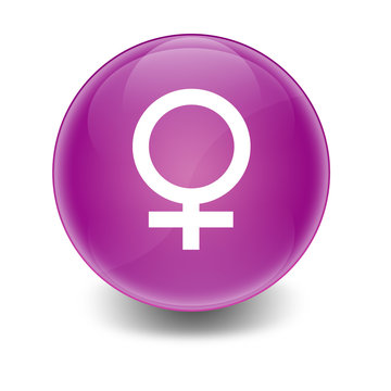 Esfera brillante con simbolo femenino