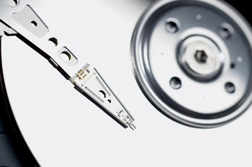 Macro shot of hard drive