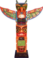 Deurstickers Native American Totem Alles in Vector © ashbringer