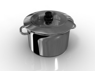 Casserole on white background