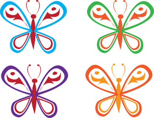 four butterflies