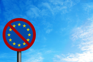 Political issues series: 'Euro-sceptic' concept. Photo realistic