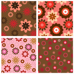 Four floral background pattern