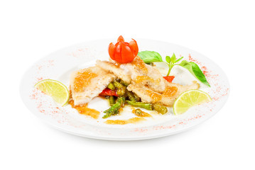 Roast halibut filet