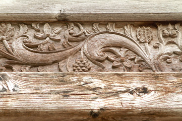 antique asian wood carving