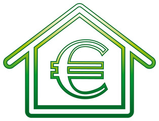 pictogramme maison et sigle euro