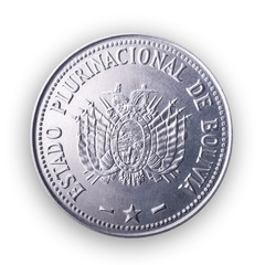 Boliviano coin.