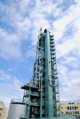 old oil refinery tower