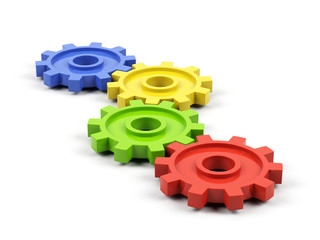 Gear cogs isolated on white background.