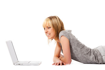 Naklejka premium Adolescente et portable