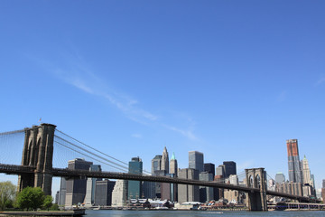 Fototapeta premium Brooklyn Bridge i Manhattan Skylin