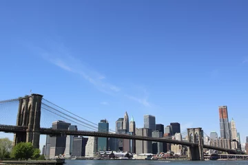 Deurstickers Brooklyn Bridge and Manhattan Skylin © Joshua Haviv
