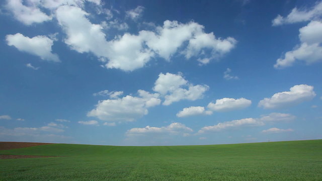 Time lapse clouds at field