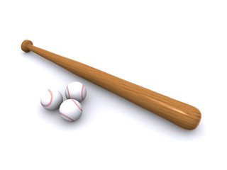 baseball bat and balls
