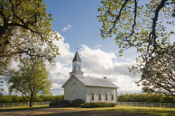 Old white rural church - Powered by Adobe