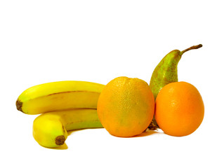 banana, orange and pear isolation