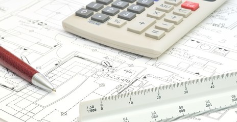 Estudio de arquitectura con planos
