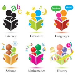 Vector Study Together Icons Set