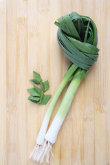 green garlic sprouts