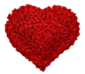 Obraz na płótnie Canvas Valentines Day Rose Heart on White Background