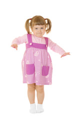 Little funny standing girl