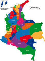 Map of the Republic of Colombia