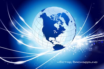 Naklejka premium Globe on Abstract Modern Light Background